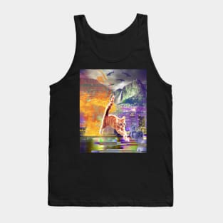 vaporwave cat Tank Top